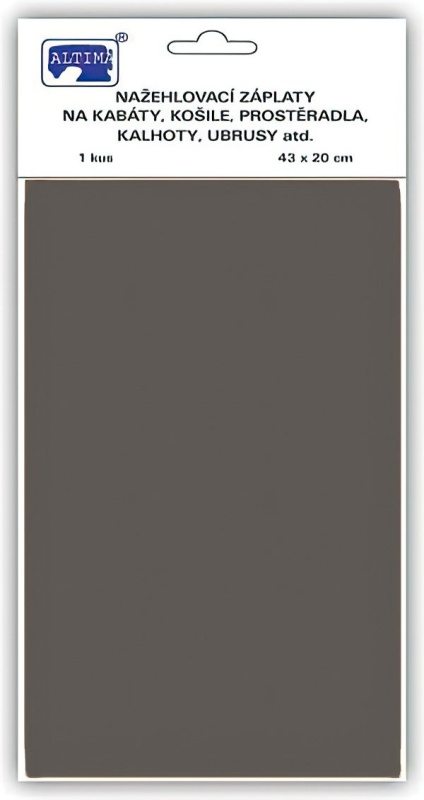 Altima Klasická nažehlovací záplata, textilní bavlněná s nánosem polyetylenu 731-94, středně šedá, 43x20cm