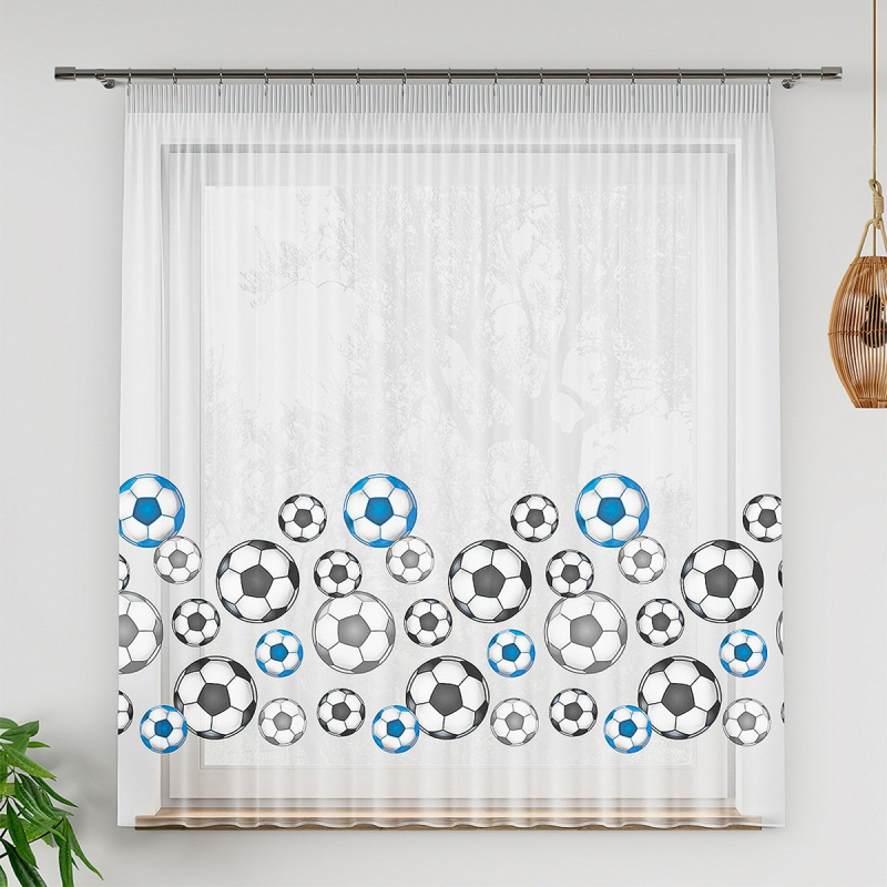 Olzatex voálová dětská FOTBAL s olůvkem, barevná, výška 130cm ( v metráži)