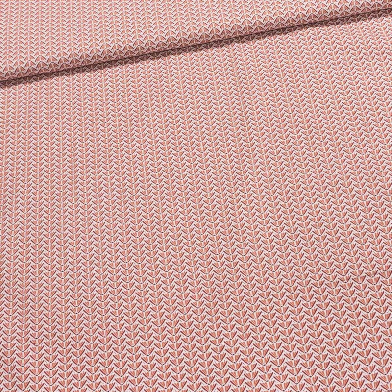 Bavlněné plátno MANITA 3B, vínové čárkové vějířky, š.140cm (látka v metráži)