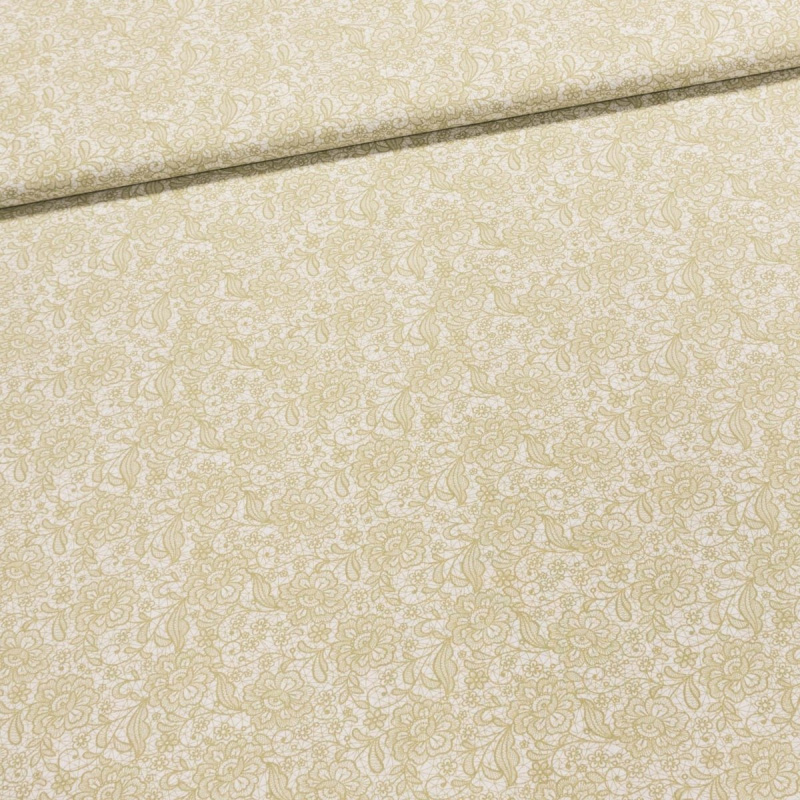 Bavlněné plátno N192, krajka zelená, š.150cm (látka v metráži)