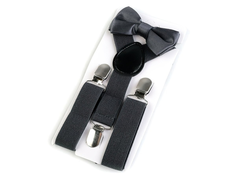 TextilCentrum.cz Dětská společenská chlapecká sada (2-6 let), motýlek a šle 650332/03, šedá