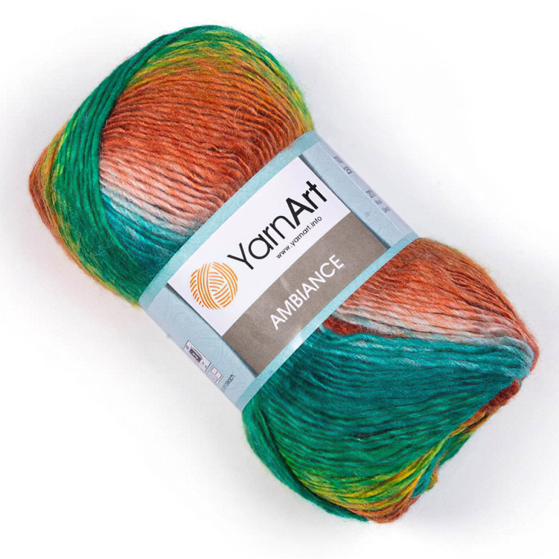Pletací příze YarnArt AMBIANCE 152 oranžovo-zelená, melírovaná, 100g/250m
