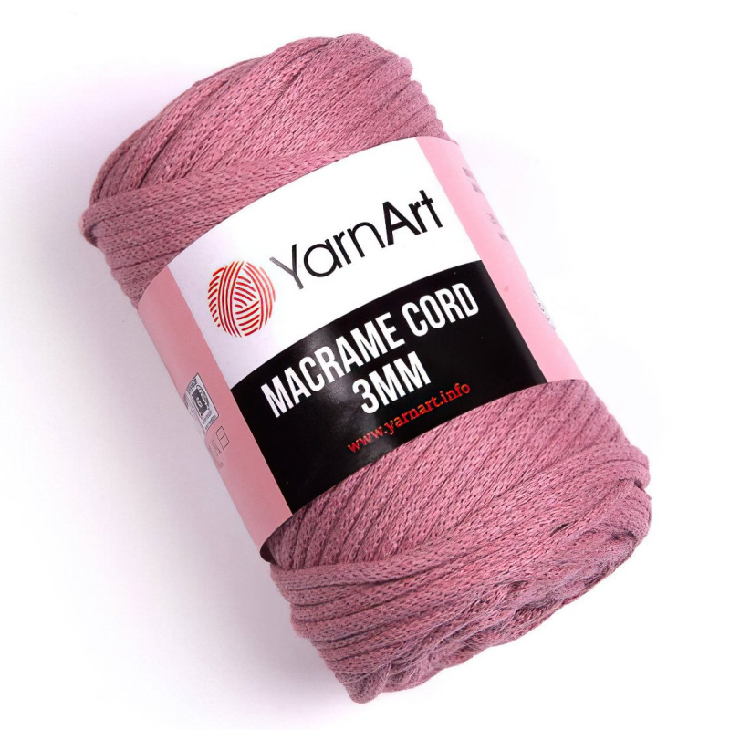 Pletací / háčkovací příze YarnArt MACRAME CORD 3mm 792 starorůžová, jednobarevná 250g/85m