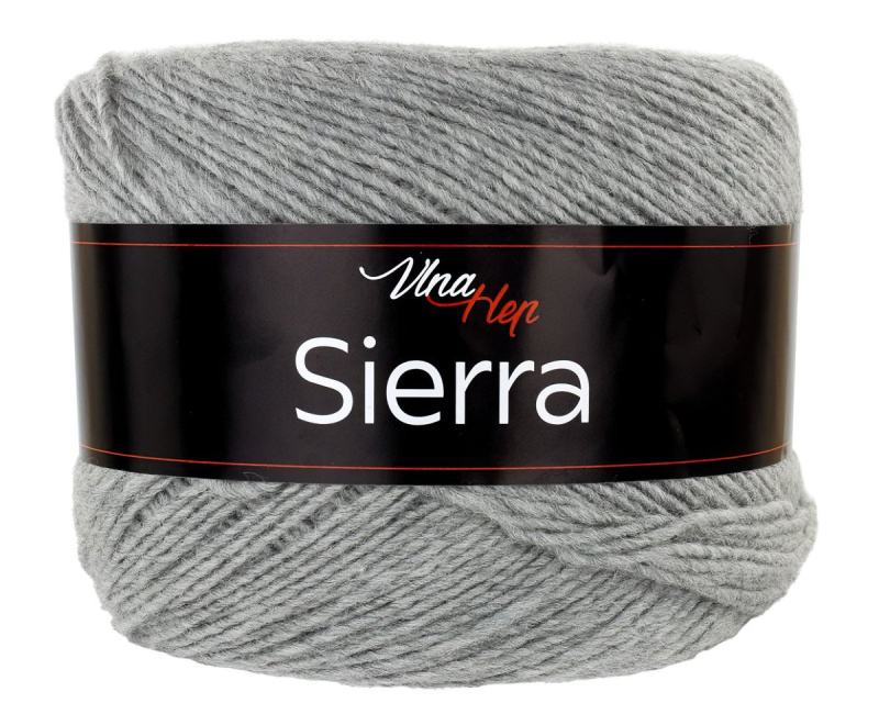 Pletací / háčkovací příze Vlna-Hep SIERRA 6232 šedá, jednobarevná, klasická 150g/450m