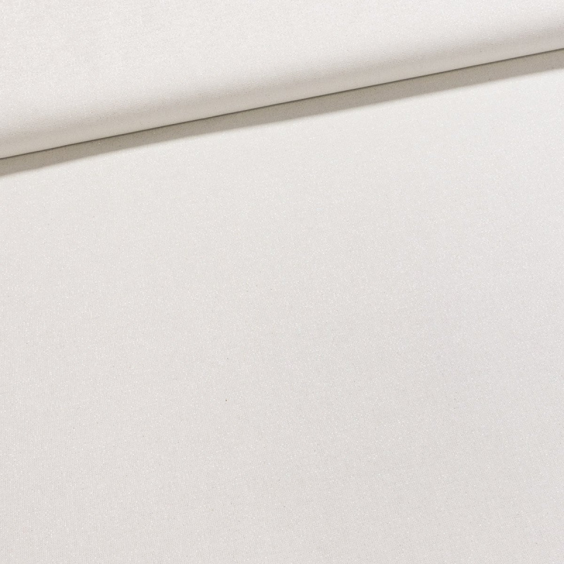 Bavlněné plátno PANAMA WHITE / SILVER, stříbrná nitka, vyšší gramáž š.140cm (látka v metráži)