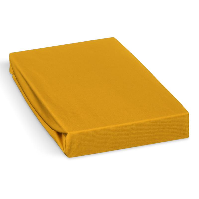 Polášek Jersey prostěradlo na vysokou matraci (až 30cm), 160x200cm, na dvoulůžko, tmavě žluté