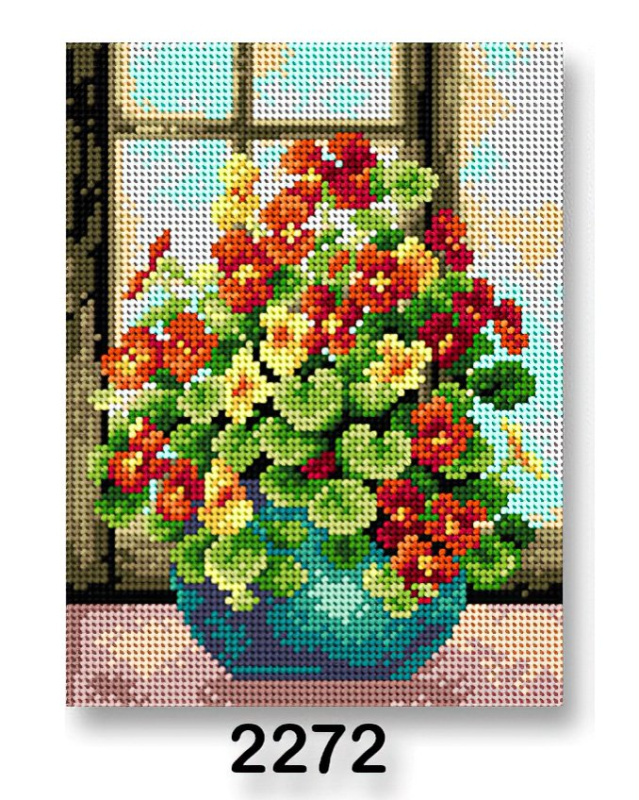 Stoklasa Vyšívací předloha, obrázek na vyšívání 70246/2272, květiny 3, červeno-zelená, 18x24cm