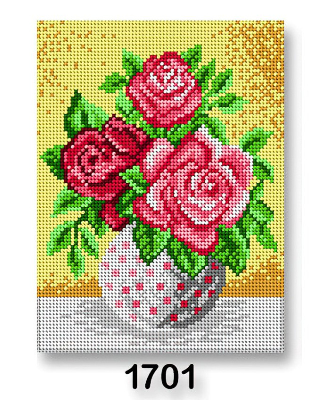 Stoklasa Vyšívací předloha, obrázek na vyšívání 70246/1701, květiny 6, růžová, 18x24cm
