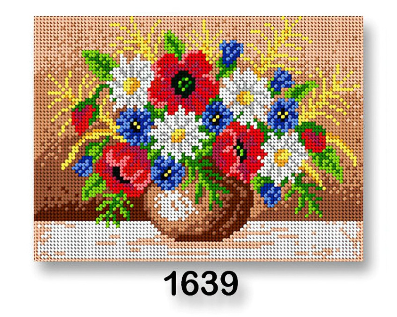 Stoklasa Vyšívací předloha, obrázek na vyšívání 70246/1639, květiny 5, červená, 18x24cm