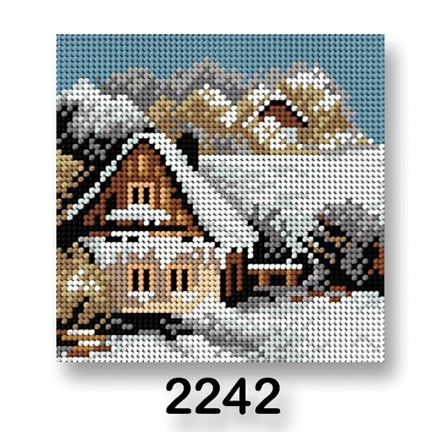 Stoklasa Vyšívací předloha, obrázek na vyšívání 70244/2242, dům zima 1, šedá, 15x15cm