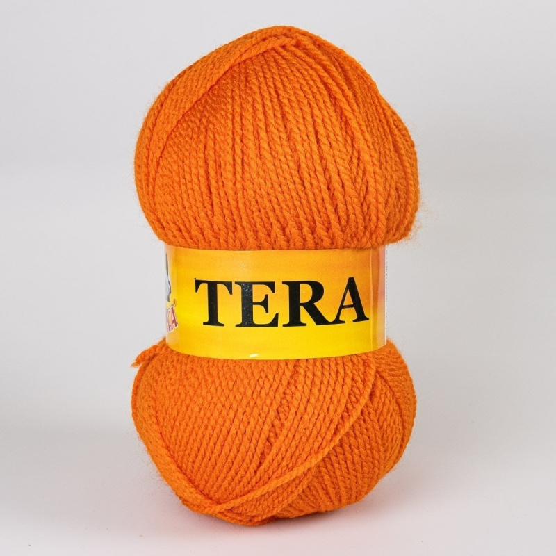 Pletací příze Vlnika TERA 037 oranžová, klasická, 100g/310m