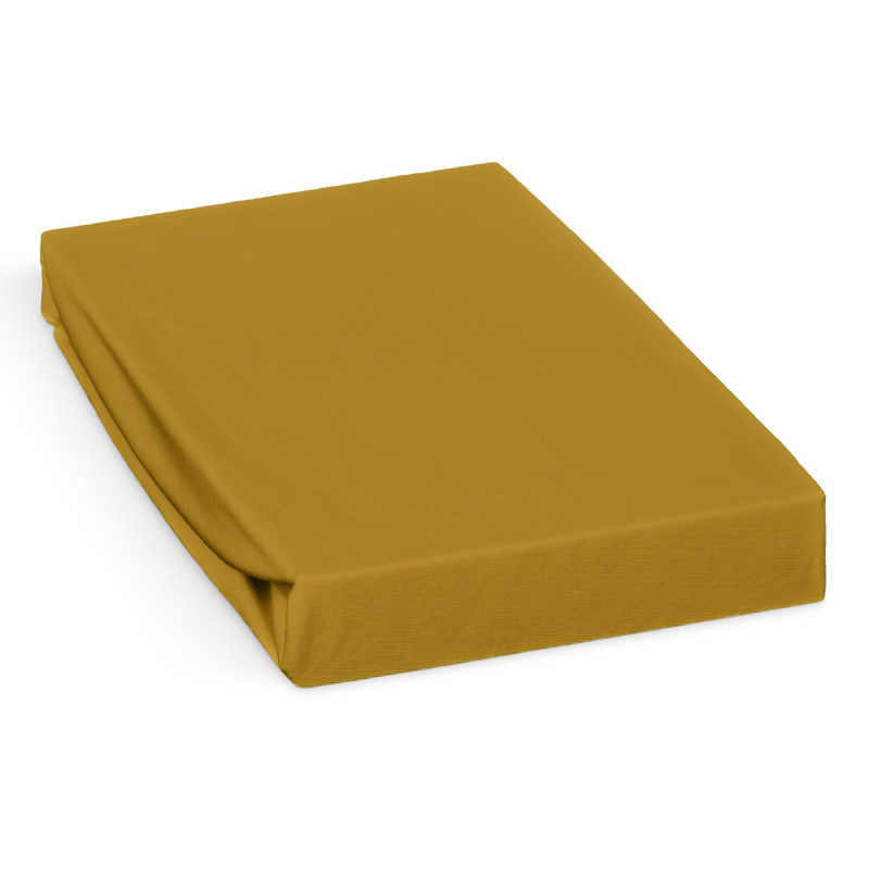 Polášek jersey prostěradlo 90x220cm, hořčicové (okrové)