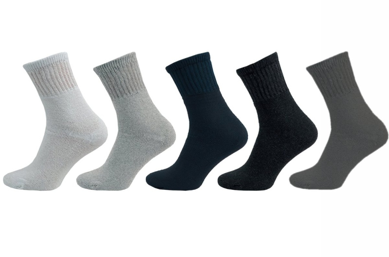 Ponožky teplé froté 1212, jednobarevné černé, jemný svěr lemu, unisex, 1 pár, vel. 24-25