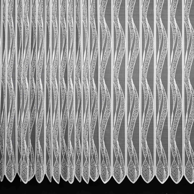 Brilltex Ventura žakárová 856, vlnky, panelová na tyč, bílá, výška 120cm (v metráži)