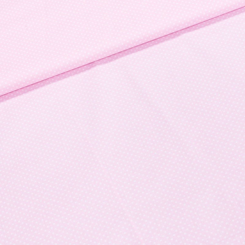 Bavlněné plátno 7676 LT. ROSA, bílý puntík na světle růžové, š.140cm (látka v metráži)
