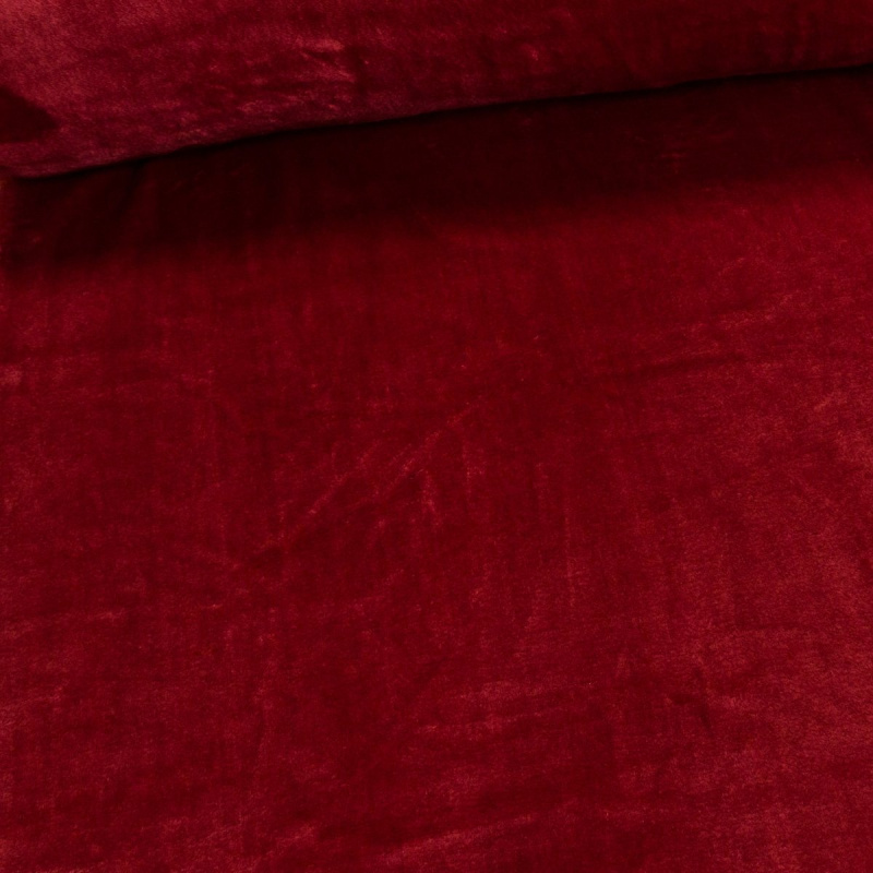 Plyš / mikroplyš 031, oboustranný, jednobarevná cihlově červená, š.150cm (látka v metráži)