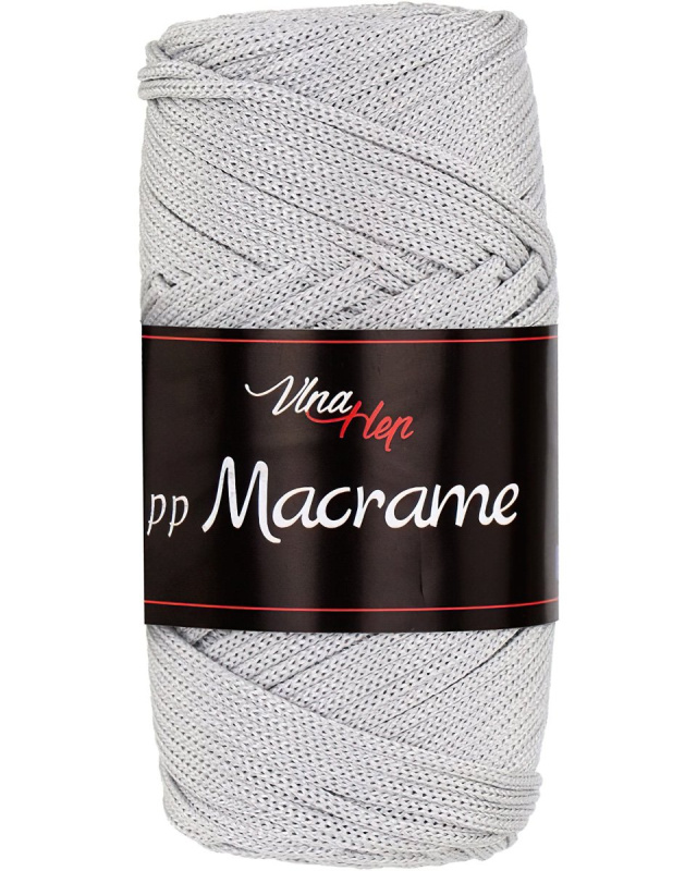 Pletací / háčkovací příze Vlna-Hep PP MACRAME 4230 světle šedá, jednobarevná, 100g/85m