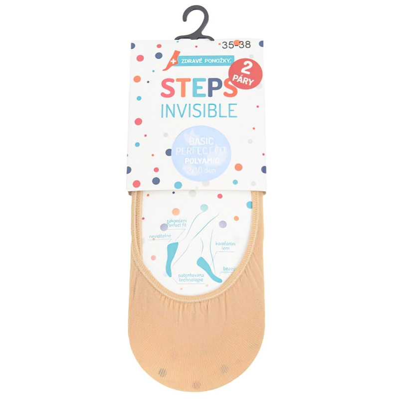 RS Ponožky do balerín, nízké steps silonkové 0001 béžové, ťapky, jednobarevné, dámské, 1 pár, vel. 35-38