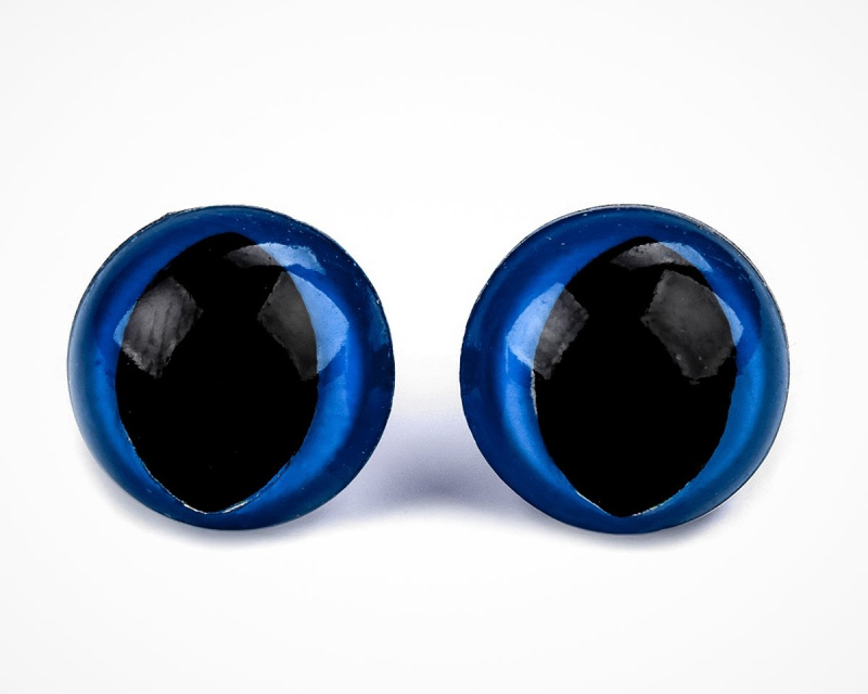 Bezpečnostní oči kočičí, modré, průměr 14mm