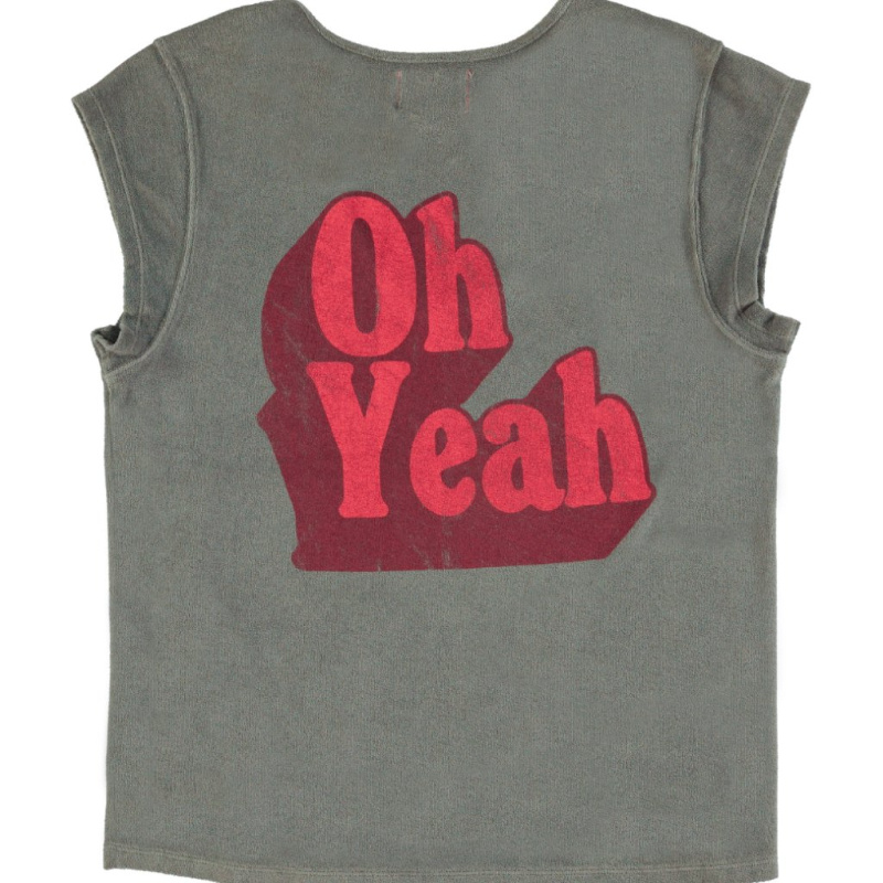 SISTERS DEPARTMENT  Dámské tričko - Grey "oh yeah" print Velikost: L