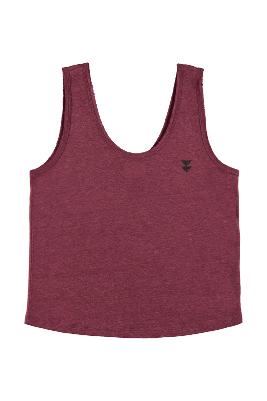 SISTERS DEPARTMENT Dámský top - Aubergine linen Velikost: M