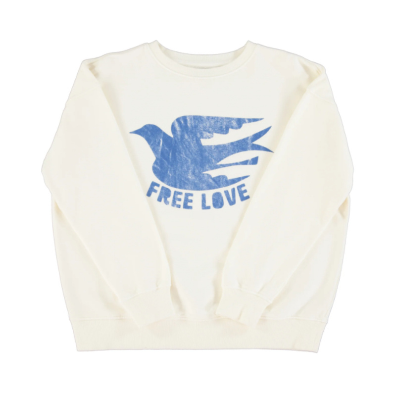 SISTERS DEPARTMENT Dámská mikina - Ecru w/ "blue bird" print Velikost: S