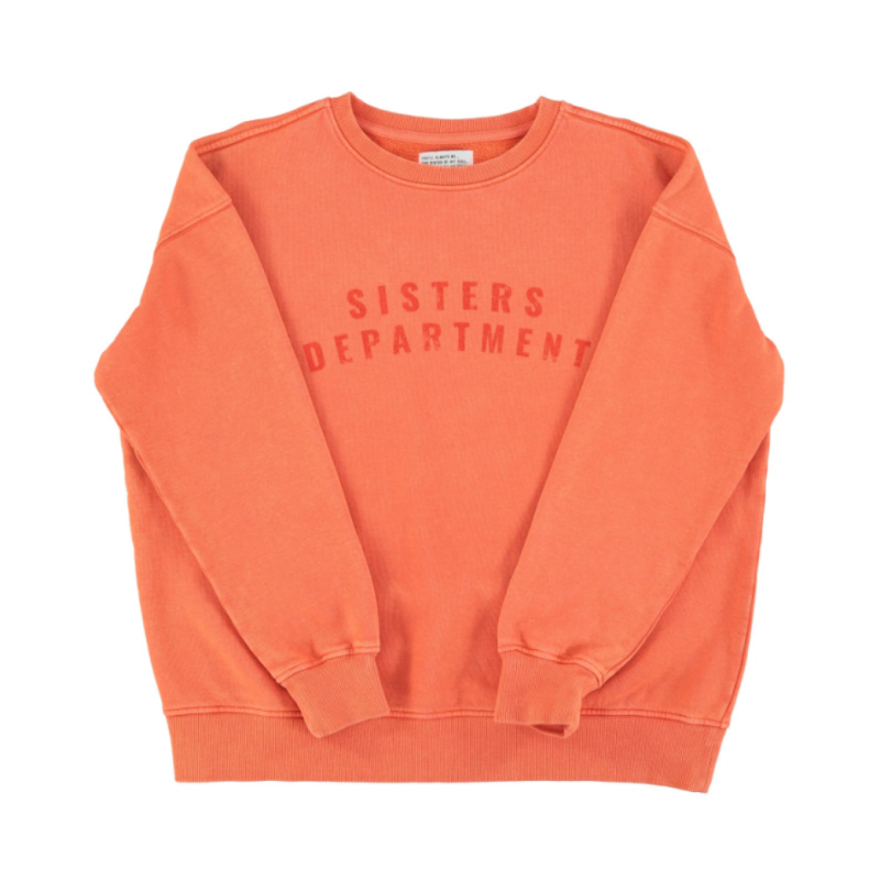 SISTERS DEPARTMENT Dámská mikina - Orange w/ "sisters department" print Velikost: M