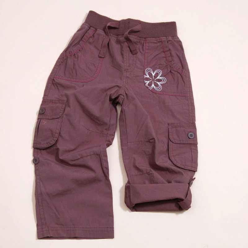 Kalhoty roll up dívčí, Pidilidi, PD818, hnědá - 86/92 | 18-24m