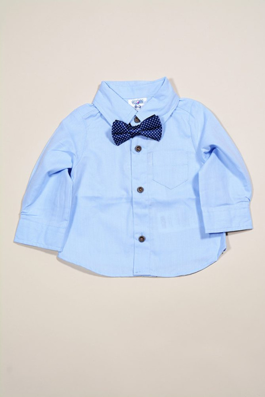 košile s motýlkem, Sobe, 15KENGMK275, modrá - 68 | 6m