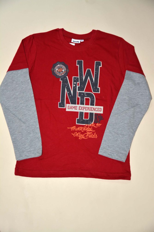 tričko chlapecké s dlouhým rukávem, Wendee, ozfb101628-1, červená - 98 | 3roky