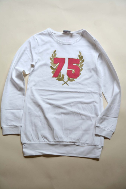 tričko dívčí s dlouhým rukávem, Wendee, ozfb39206-2, bílá - 140 | 10let