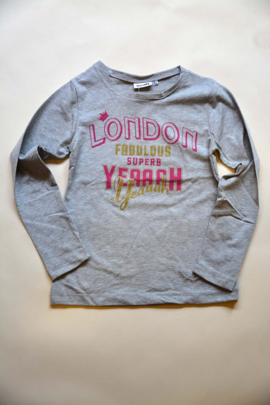 tričko dívčí s dlouhým rukávem, Wendee, ozfb102506-2, šedá - 140 | 10let