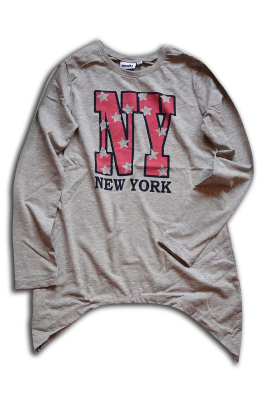 tričko dívčí, dlouhý rukáv, Wendee, OZKB39249-2, šedá - 128 | 8let