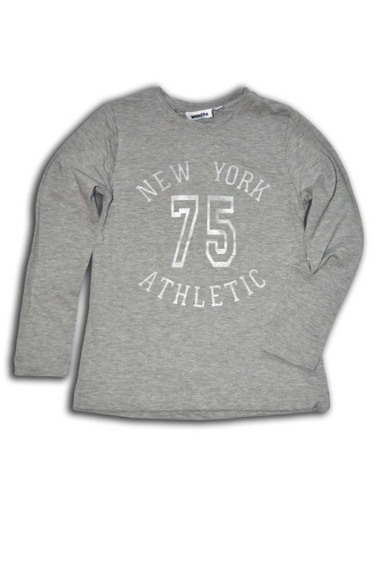 tričko dívčí, dlouhý rukáv, Wendee, OZFB102502-2, šedá - 146 | 11let