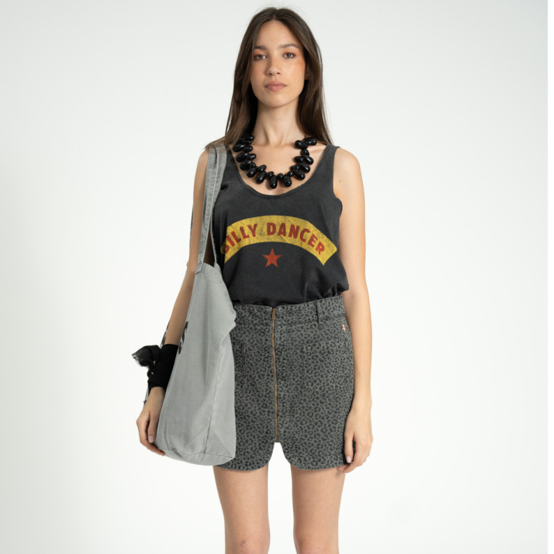 SISTERS DEPARTMENT Dámský top washed black - Silly dance Velikost: S