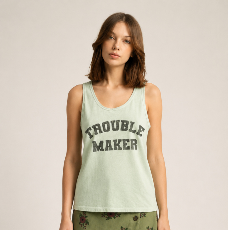 SISTERS DEPARTMENT Dámský top mint green - trouble maker Velikost: XS