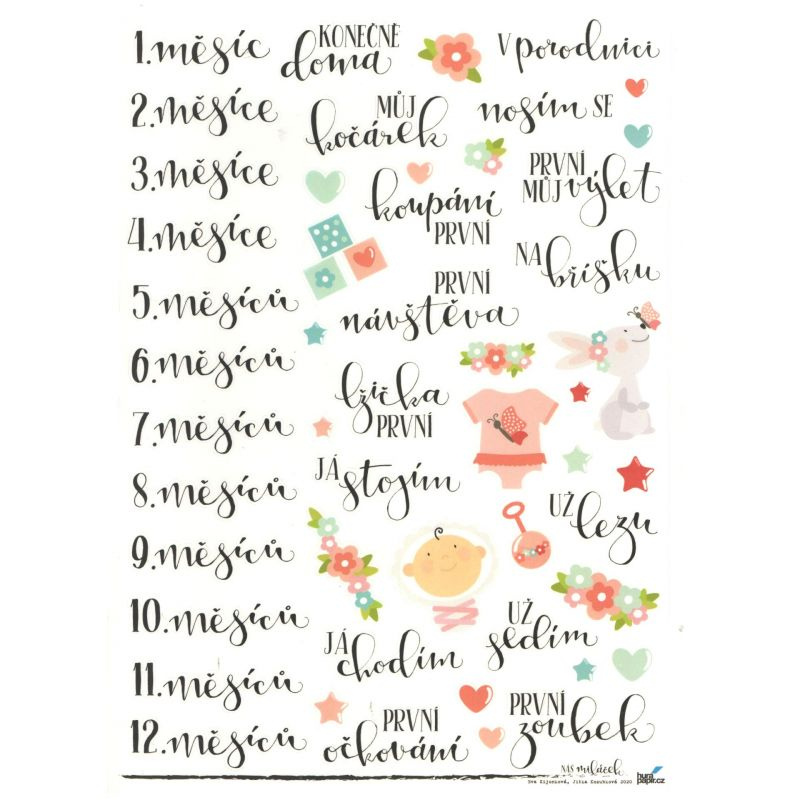 Samolepky průhledné A4 - Holčička č.4