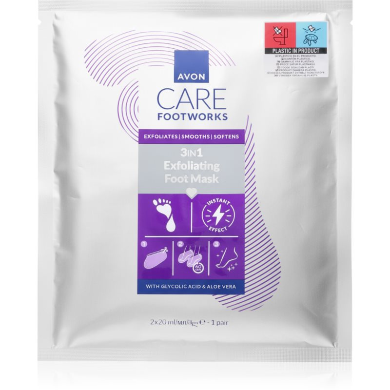 Avon Care Footworks regenerační maska na nohy a nehty 3 v 1 2x20 ml