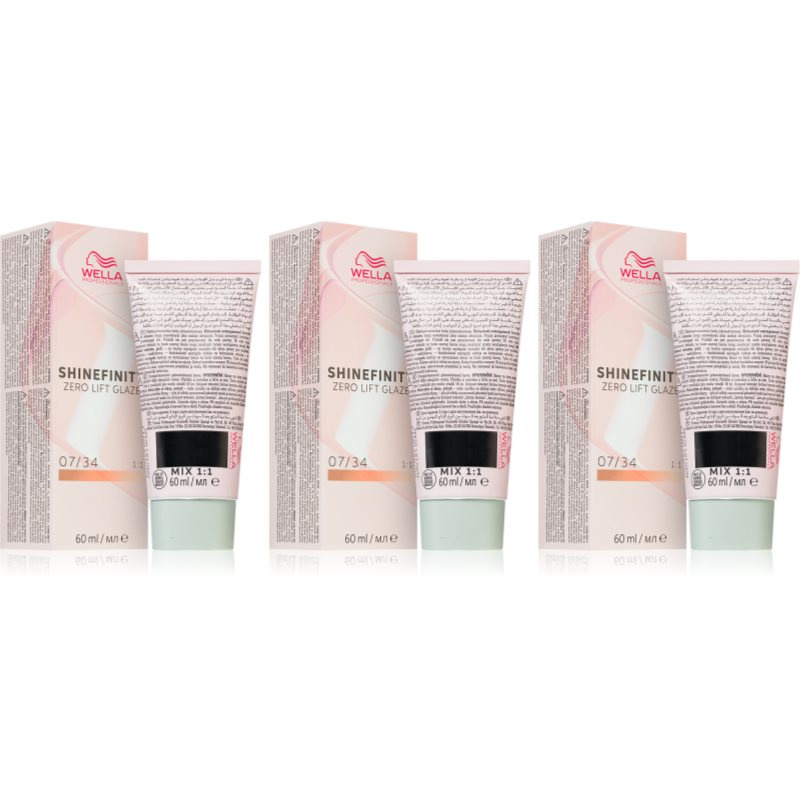 Wella Professionals Shinefinity Zero Lift Glaze demipermanentní barva na vlasy výhodné balení odstín 07/34 - Paprika Spice