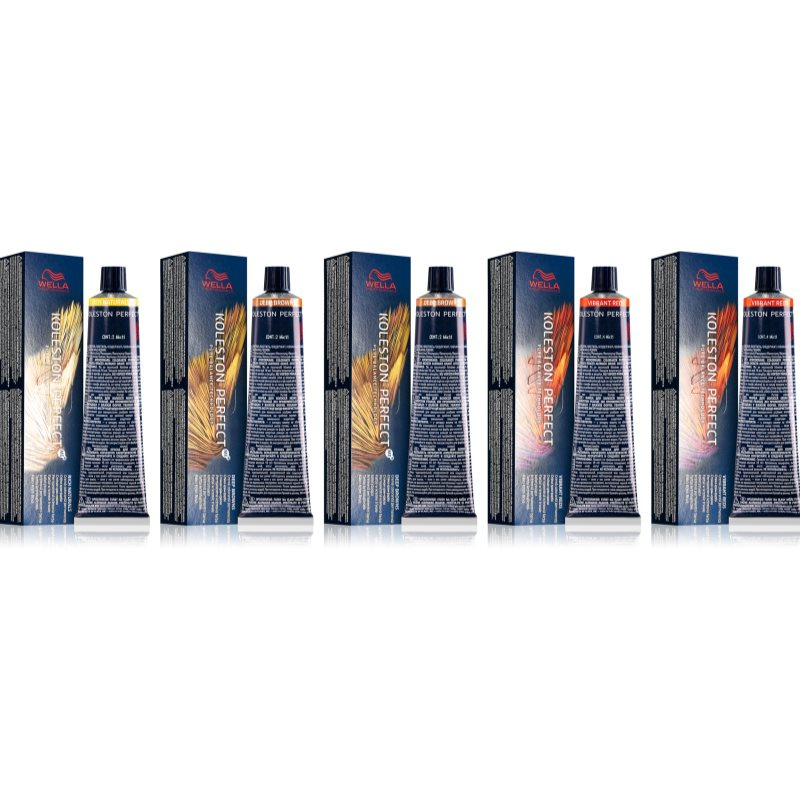 Wella Professionals Koleston Perfect ME+ Bundle barva na vlasy výhodné balení odstín 55/55, 7/73, 6/73, 6/3, 8/73