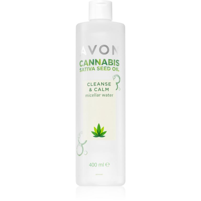 Avon Cannabis Sativa Oil Cleanse & Calm odličovací micelární voda se zklidňujícím účinkem 400 ml