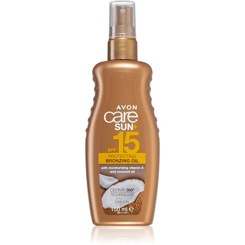 Avon Care Sun + Bronze ochranný suchý olej na opalování SPF 15 150 ml