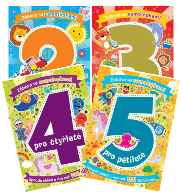 Sada – Zábava se samolepkami pro dvouleté + Zábava se samolepkami pro tříleté + Zábava se samolepkami pro čtyřleté + Zábava se samolepkami pro pětilet Svojtka & Co. s. r. o.