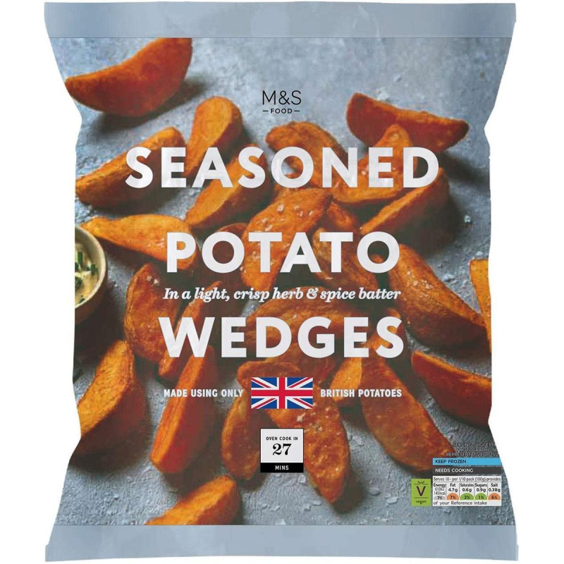 Marks & Spencer Předsmažené bramborové klínky se slupkou ochucené bylinkami a kořením