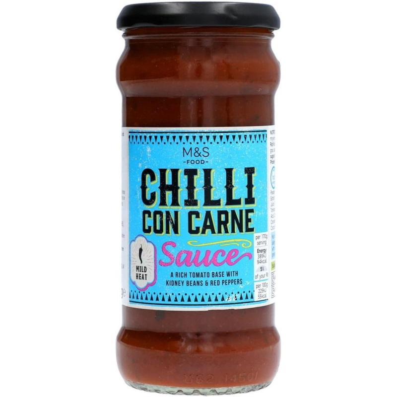Marks & Spencer Omáčka s rajčaty, fazolemi, červenou paprikou a mletým chilli