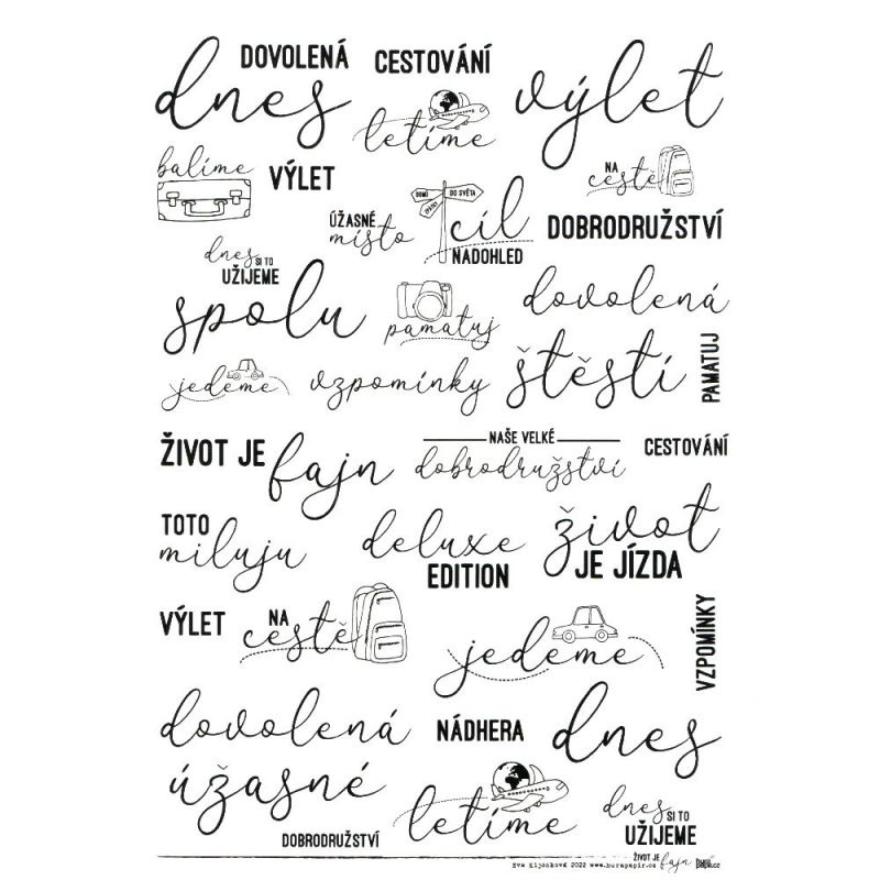 Samolepky průhledné A4 - Cestování č.6