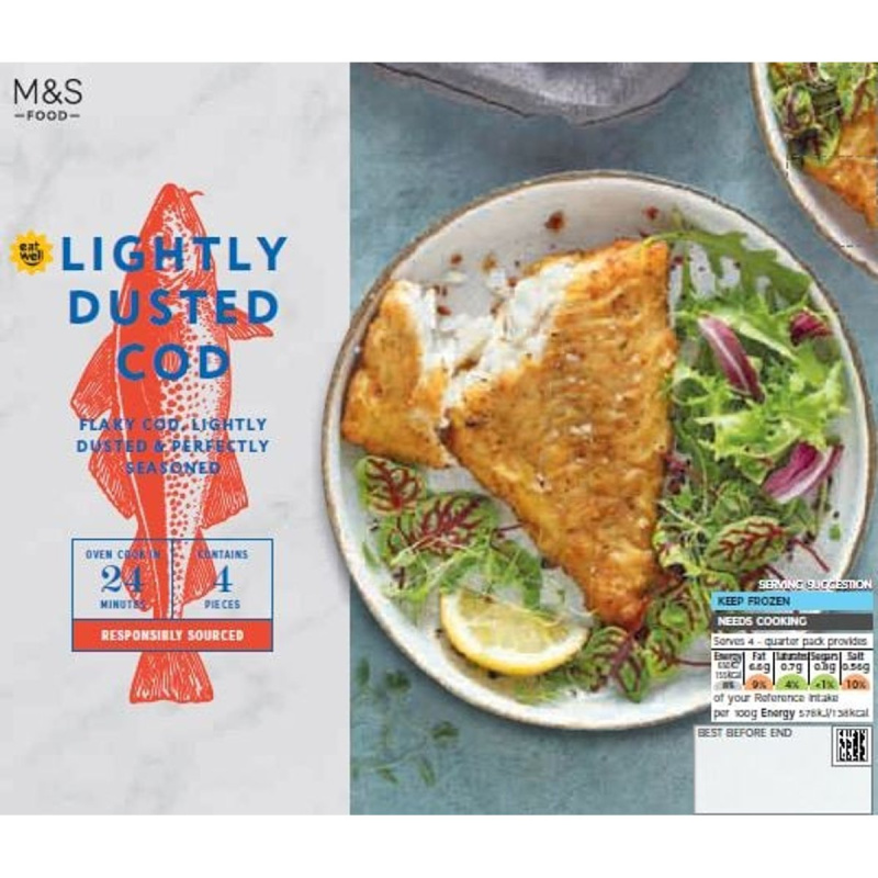 Marks & Spencer Filety z tresky obecné obalené v tenké vrstvě ochucené mouky