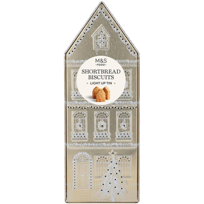 M&S Křehké máslové sušenky v plechovce se světýlkem