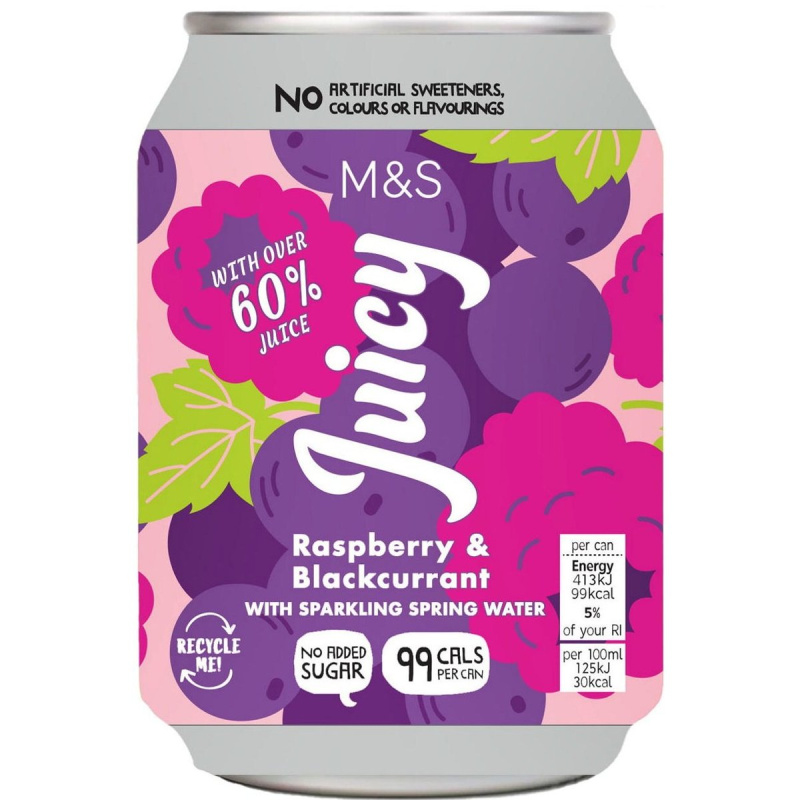 Marks & Spencer Perlivý nápoj jablko, černý rybíz a malina