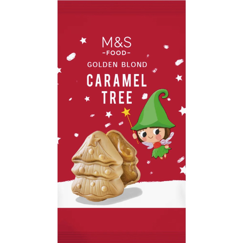 M&S Bílá čokoláda se skořápkou z karamelizovaného cukru plněná slanou karamelovou náplní (35 %)